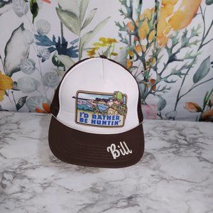 Id Rather Be Hunting Vintage Snapback Trucker Hat Cap Mesh Vintage Camo